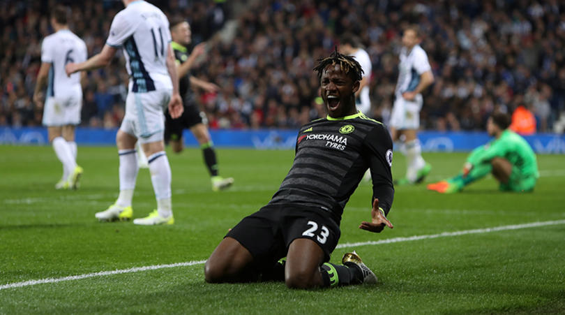 Michy Batshuayi celebrates his Premier League winning goal