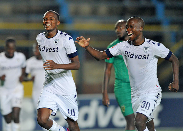 Mogakolodi Ngele celebrating his goal