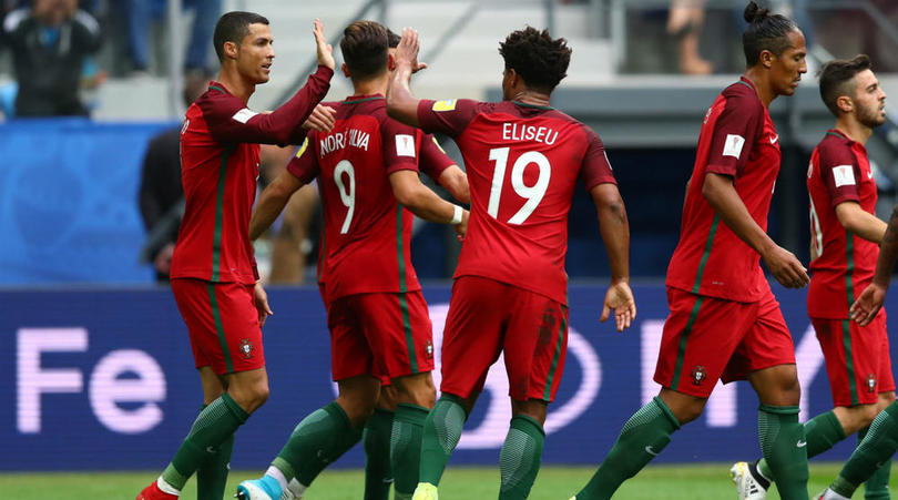 Cristiano Ronaldo celebrates Portugal's win