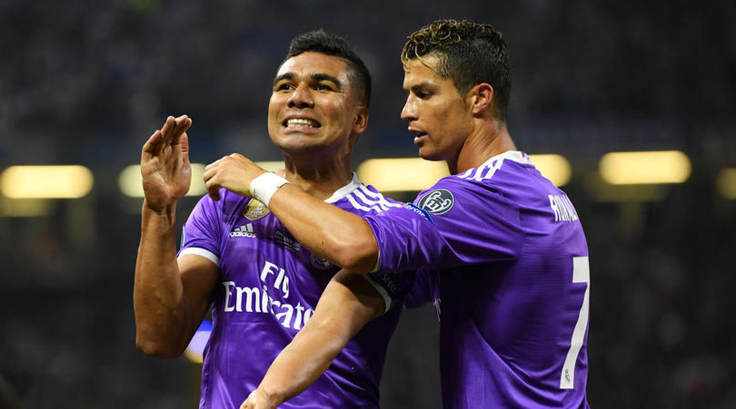 Casemiro and Cristiano Ronaldo