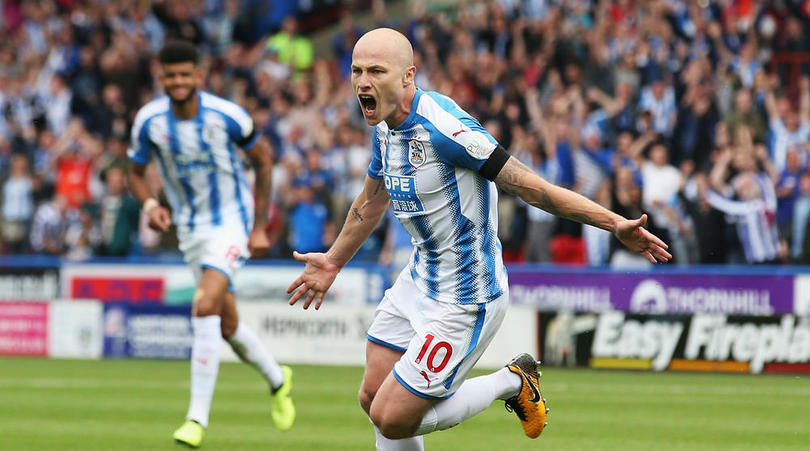 Aaron Mooy celebrating his goal against Newcastle