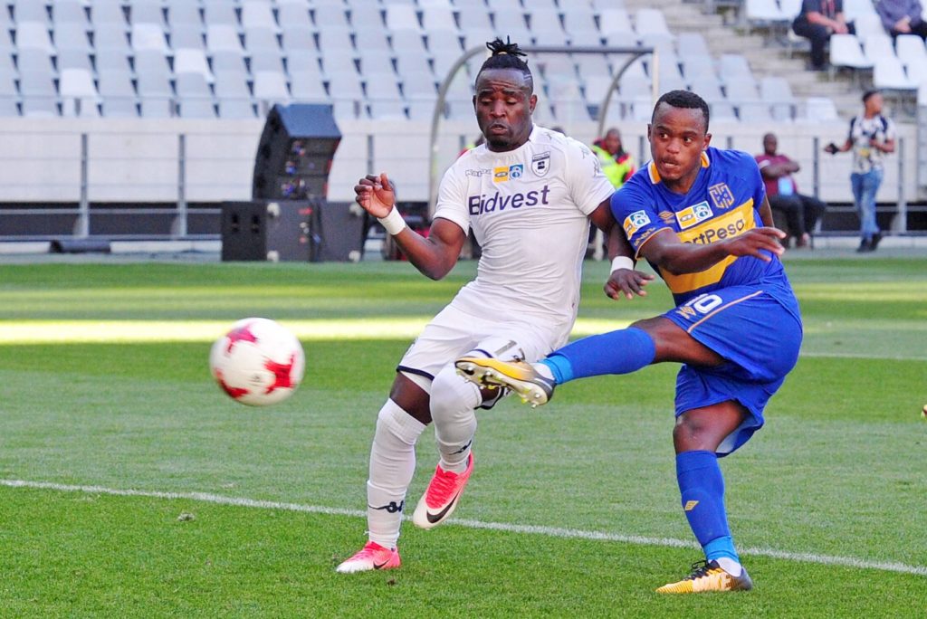 Ayanda Patosi scoring against Bidvest Wits