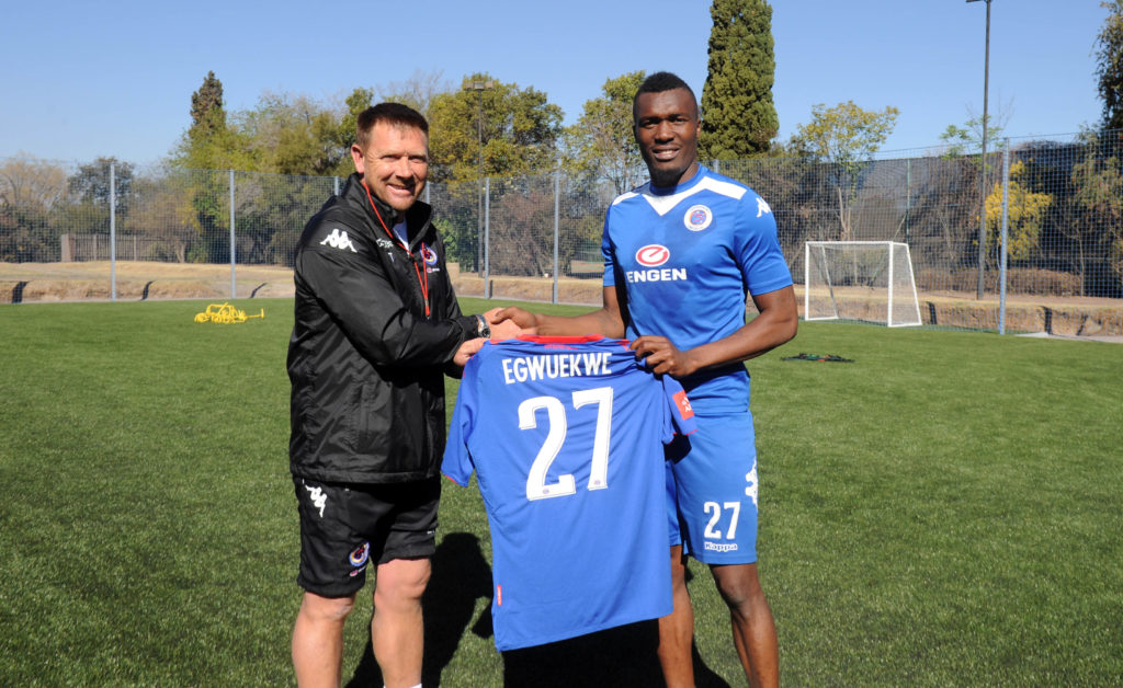 Eric Tinkler and new signing Azubuike Egwuekwe