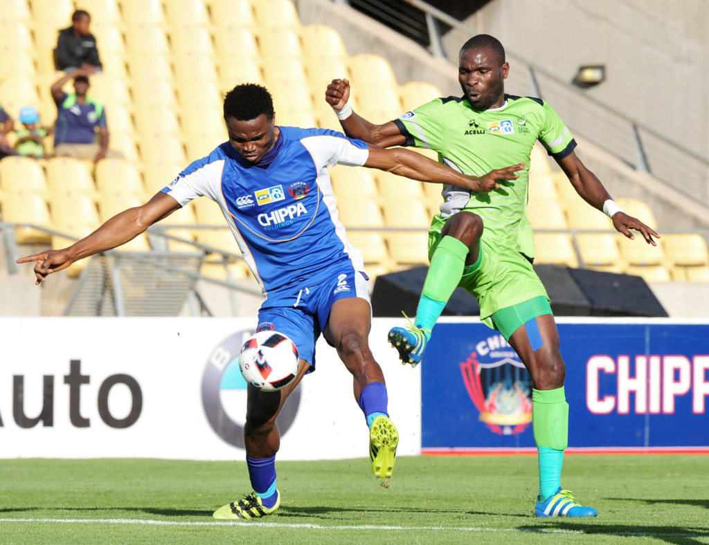 James Okwuosa challenged by Robert Ngambi