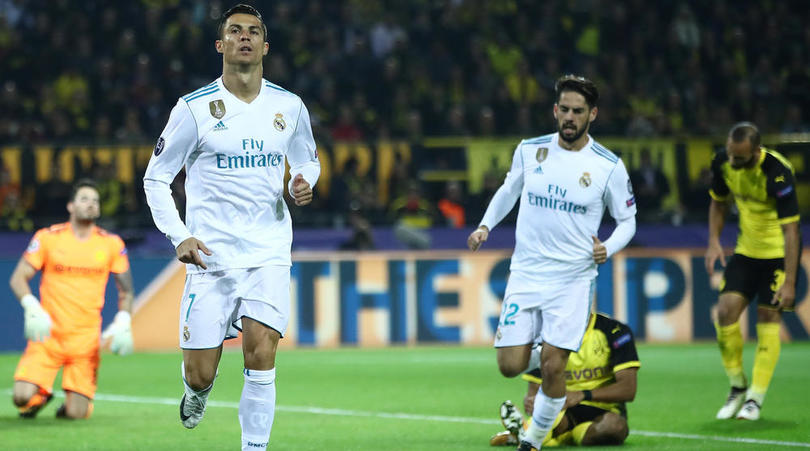 Cristiano Ronaldo celebrates scoring his sides second goal