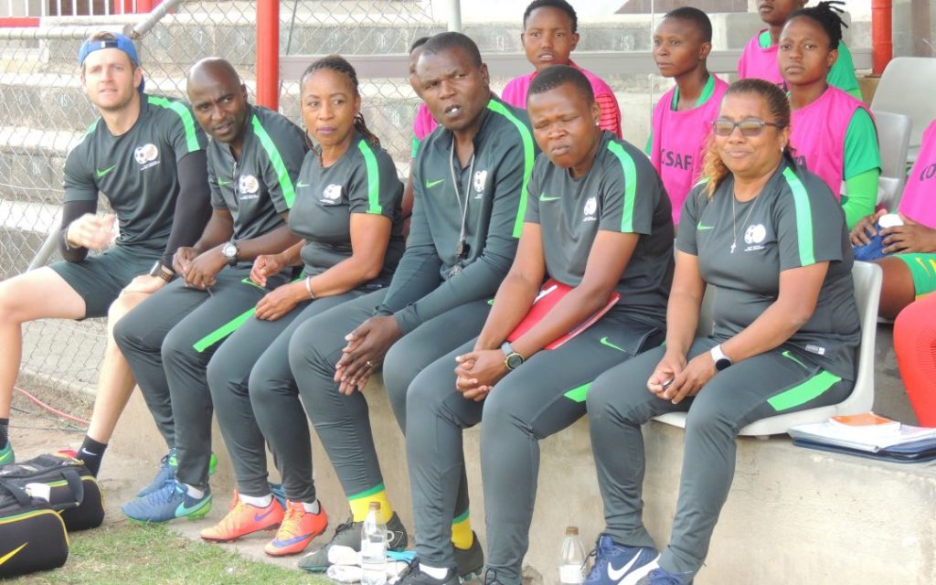 Desiree Ellis with her Banyana Banyana squad