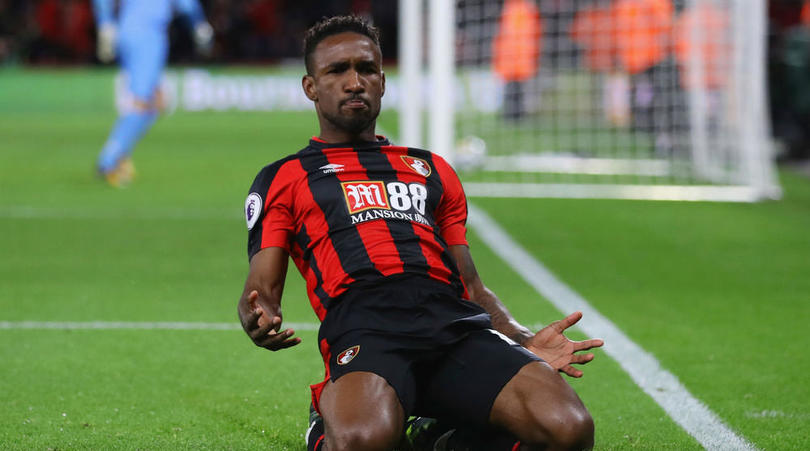 Jermain Defoe celebrates his goal against Brighton