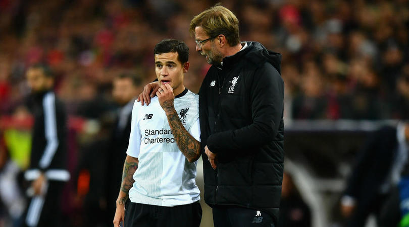 Philippe Coutinho and Jurgen Klopp