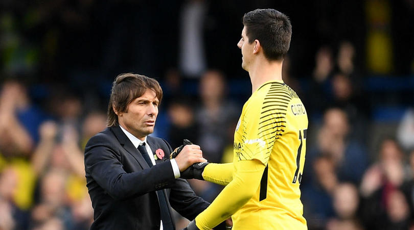 Antonio Conte and Thibaut Courtois