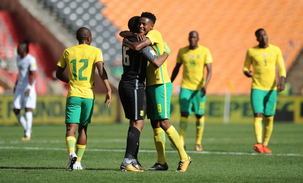 Sundowns trio guide 10-man Bafana to victory