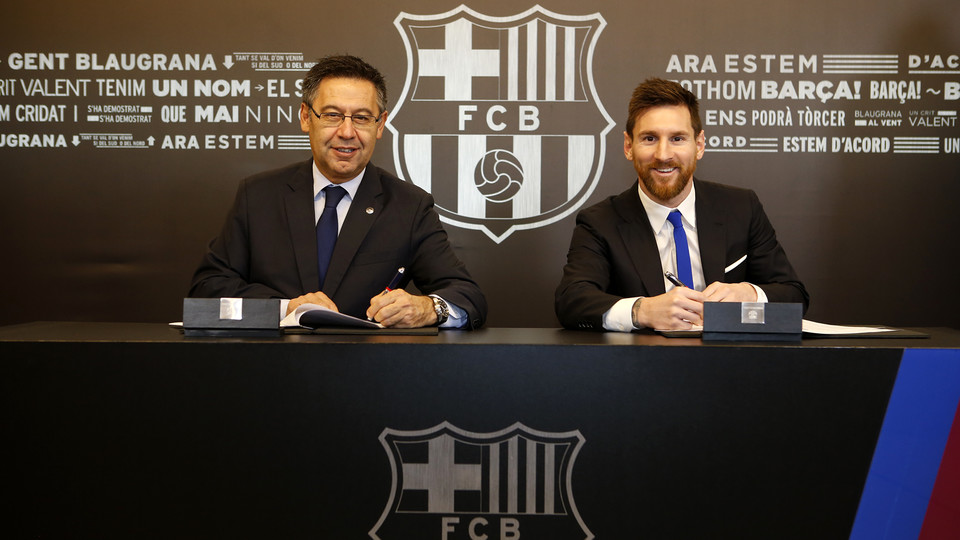 Messi signs new Barca deal with €700m buyout clause