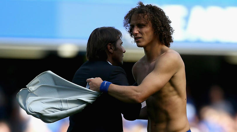 Antonio Conte and David Luiz