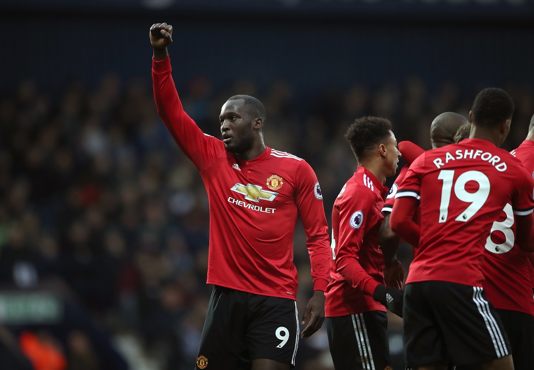 Romelu Lukaku celebrates after scoring against West Bromwich Albion