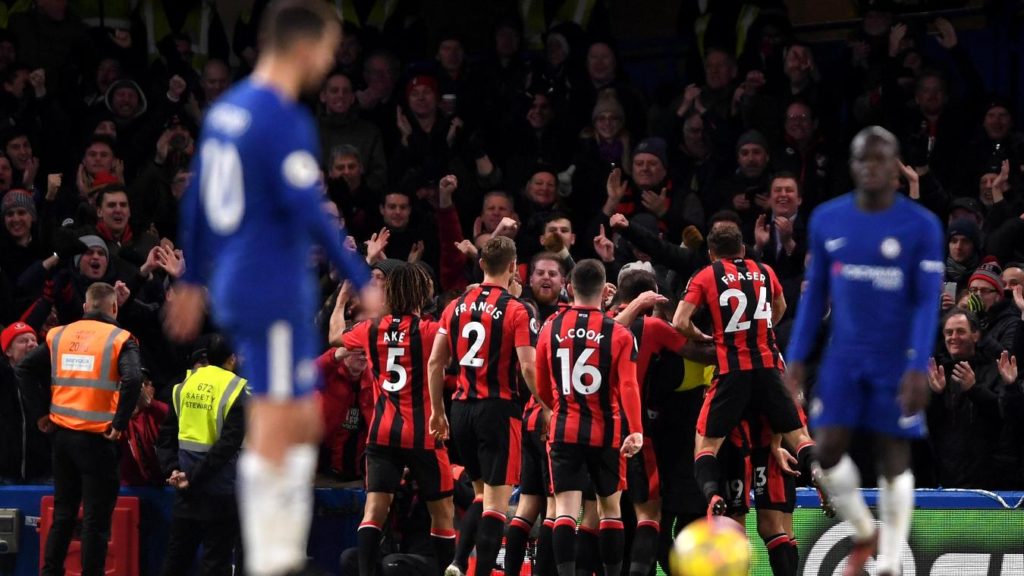 Nathan Ake celebrates with his teammate