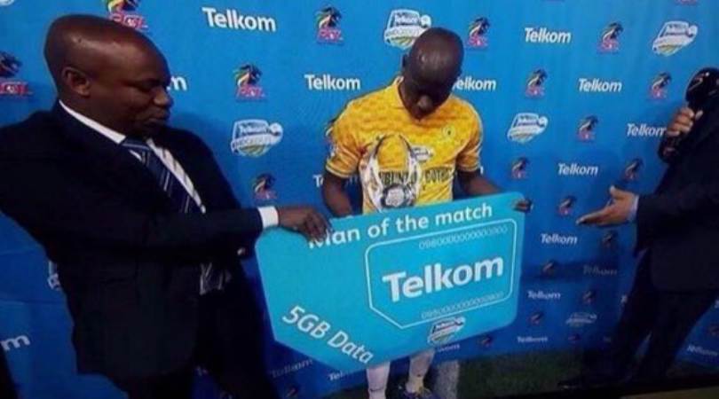 Sundowns player receives 5GB of data for MOTM award