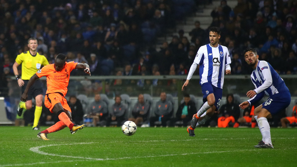 Sadio Mane slots the ball into the net