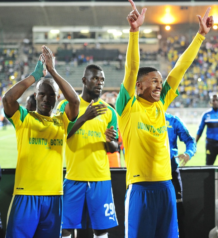 Asavela Mbekile and Thabo Nthethe of Mamelodi Sundowns