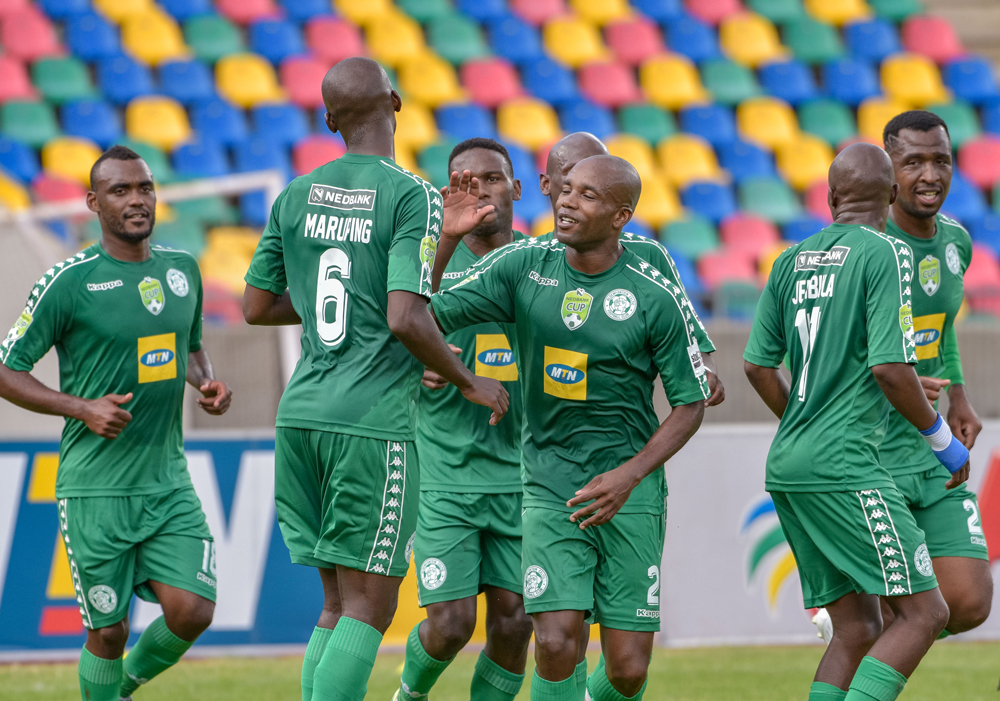 Bloemfontein Celtic celebrating their goal against Richards Bay