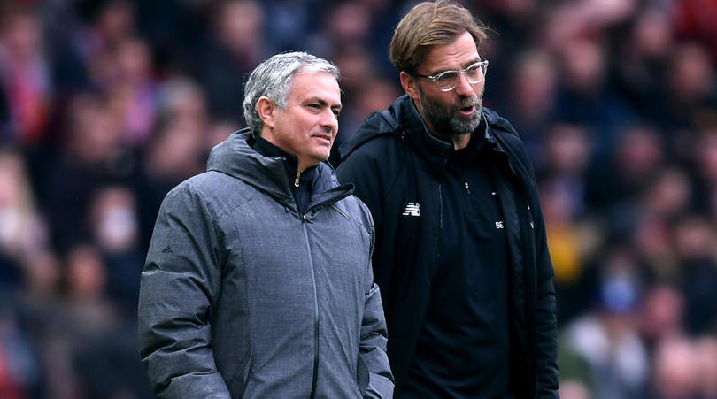 Jose Mourinho alongside Jurgen Klopp