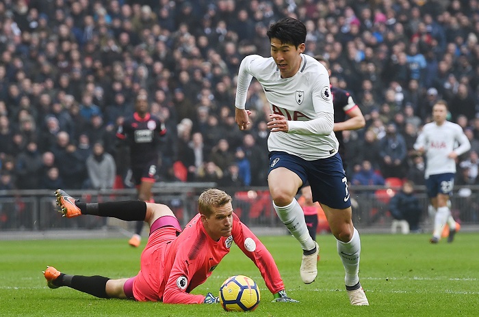 Heung-Min Son skips past Jonas Lossi