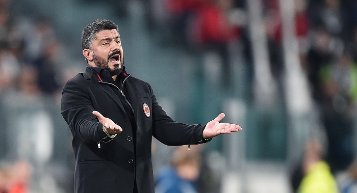 Milan's head coach Gennaro Gattuso