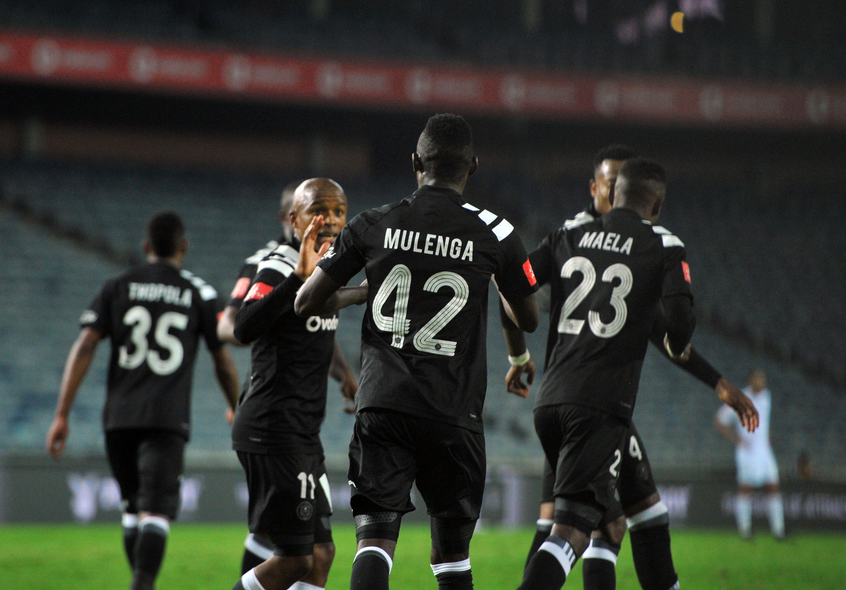 Augustine Mulenga celebrates his goal with teammates