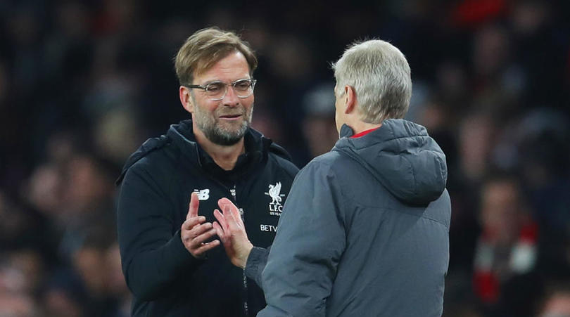 Jurgen Klopp with Arsene Wenger