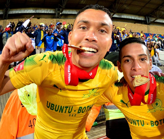 Mamelodi Sundowns South Americans Ricardo Nascimento and Gaston Sirino.