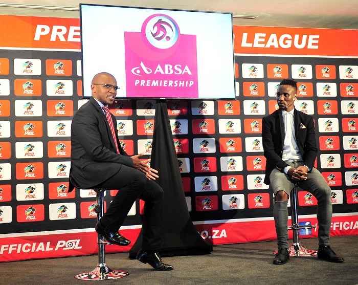 Luxolo September (PSL) and Teko Modise of Cape Town City during the PSL Awards Nominations at PSL Offices.