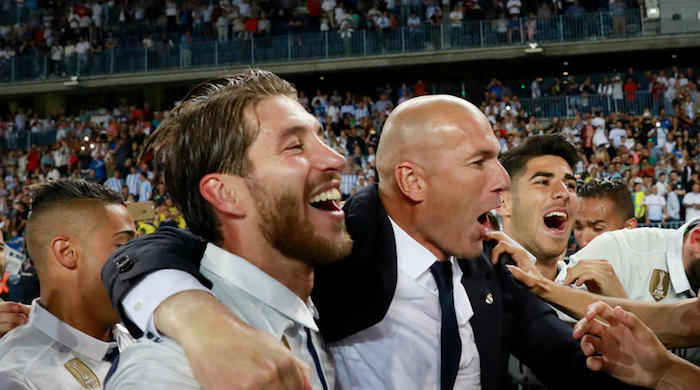 Sergio Ramos and Zinedine Zidane