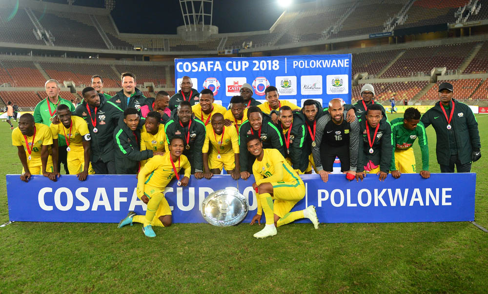 South Africa celebrates winning the 2018 Cosafa Cup Final Plate