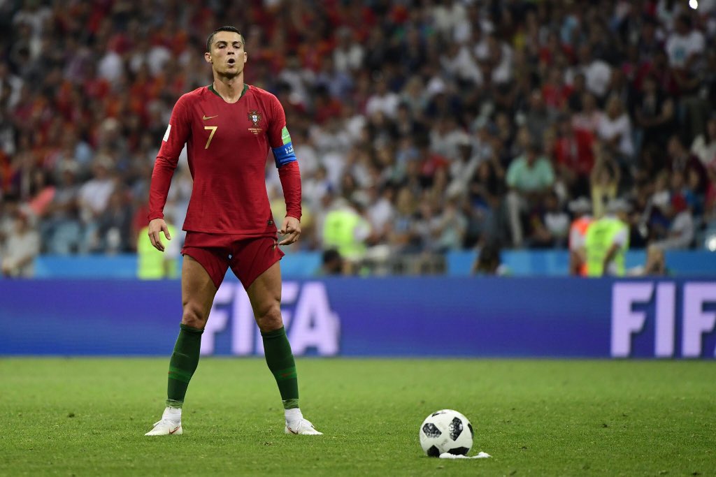 Cristiano Ronaldo steps up to take a free kick