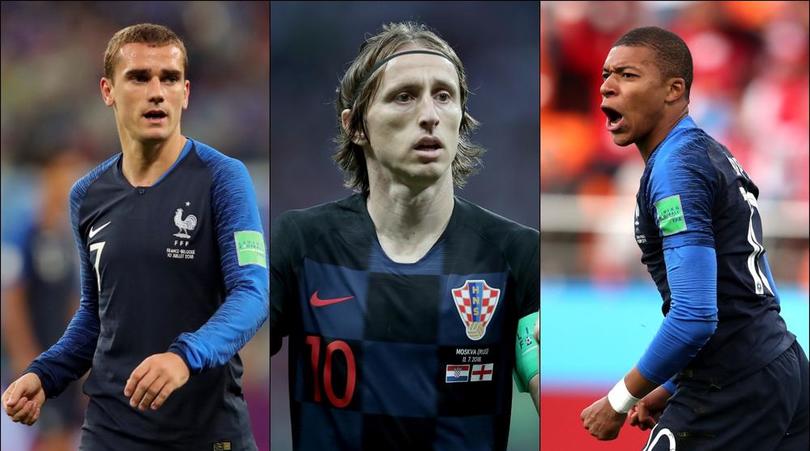 Antoine Griezmann, Luka Modric and Kylian Mbappe.