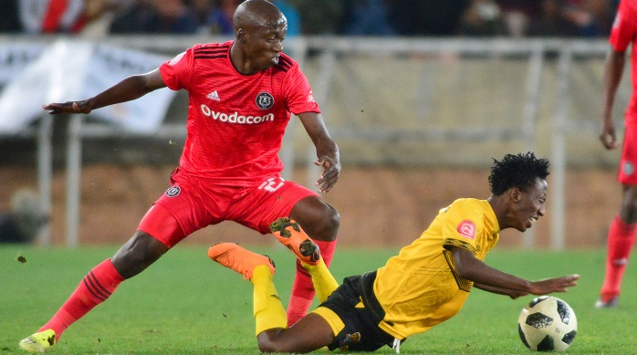 Tumelo Khutlang of Black Leopards and Ben Motshwari of Orlando Pirates