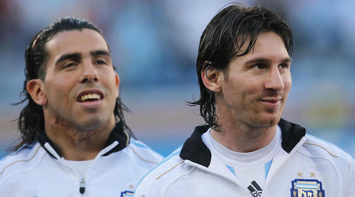 Carlos Tevez and Lionel Messi