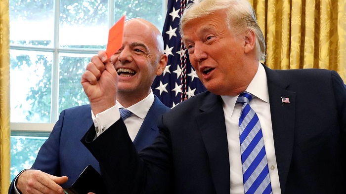 President of the USA Donald Trump and Fifa president Gianni Infantino.