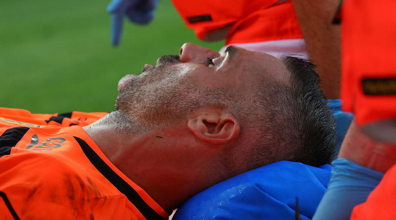 Chievo goalkeeper Stefano Sorrentino after his collision with Cristiano Ronaldo.