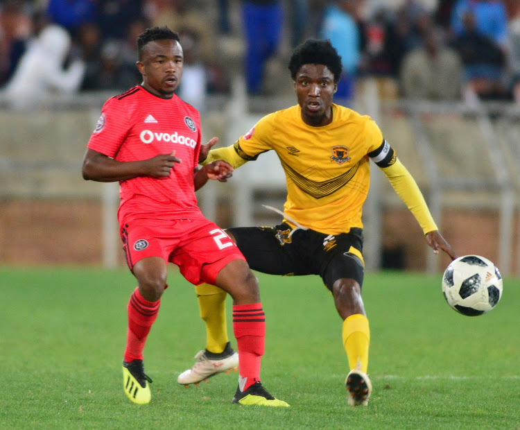 Paseka Mako of Orlando Pirates and Marks Munyai of Black Leopards