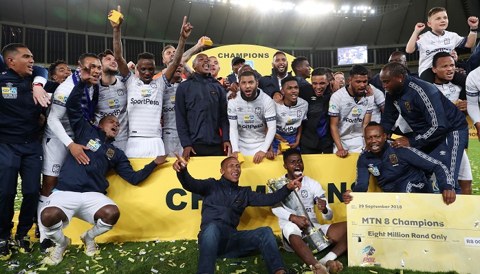 Cape Town City celebrates winning the MTN8