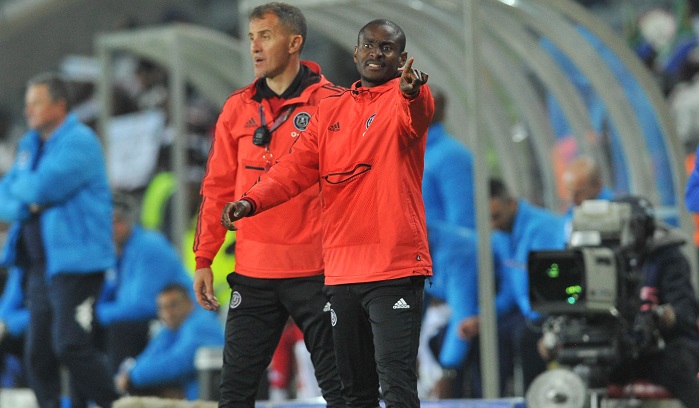 Milutin Sredojevic head coach and assistant coach Rulani Mokwena of Orlando Pirates