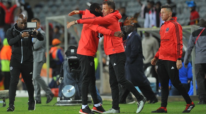 Rulani Mokwena assistant coach of Orlando Pirates and head coach Milutin 'Micho' Sredojevic