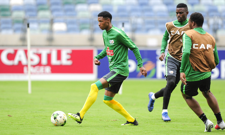 Vincent Pule during Bafana Bafana's training session at Moses Mabhida Stadium