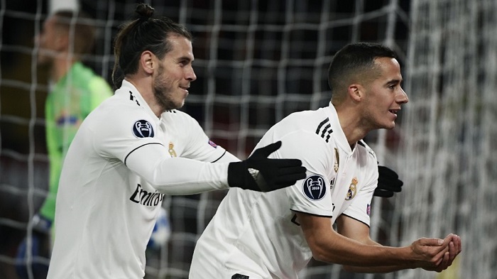 Gareth Bale and Lucas Vazquez of Real Madrid