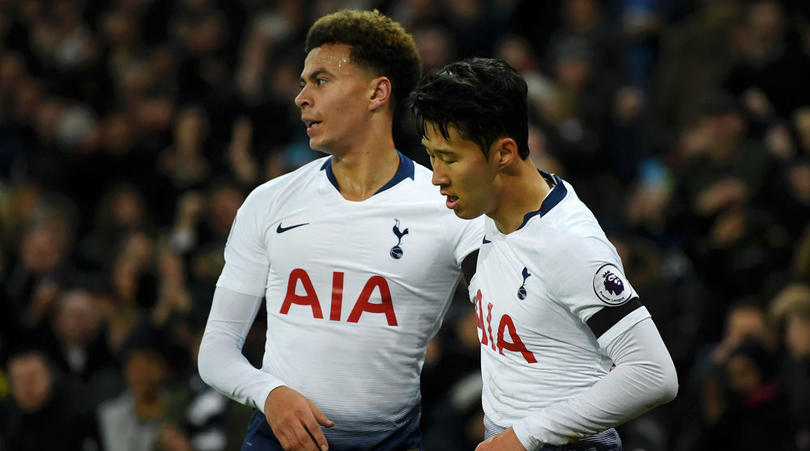 Dele Alli and Son Heung-Min of Tottenham Hotspur