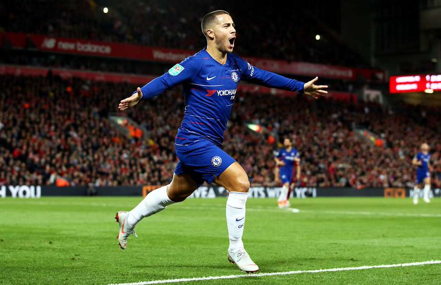 Hazard guides Chelsea into EFL Cup semis