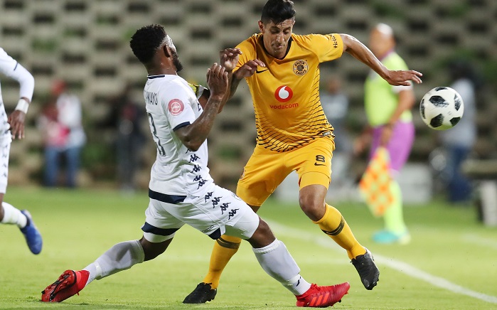 Leonardo Castro of Kaizer Chiefs challenged by Thulani Hlatshwayo of Bidvest Wits