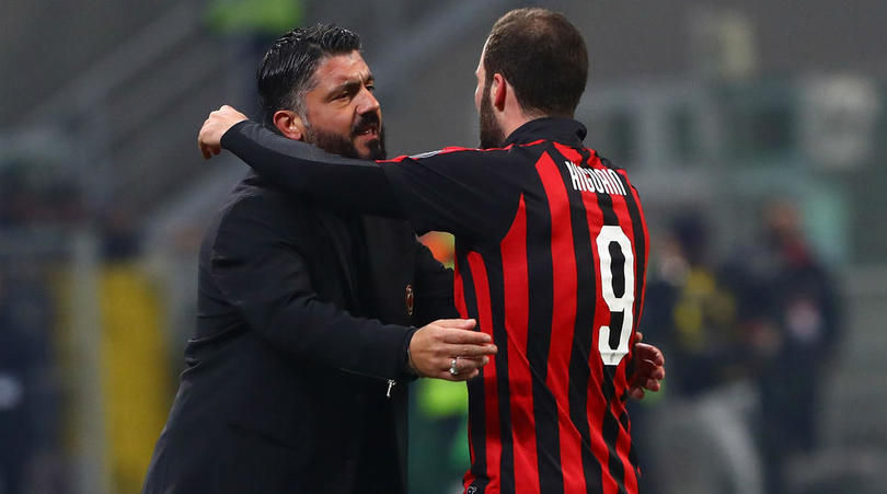 Gennaro Gattuso and Gonzalo Higuain