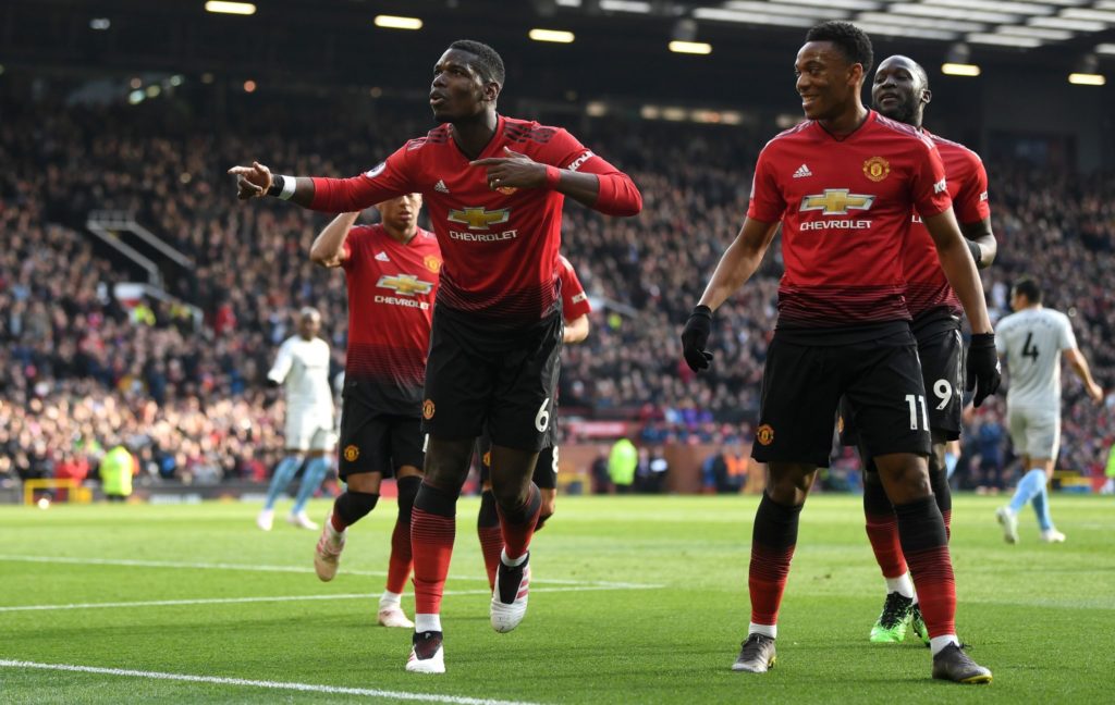 Two Pogba penalties send Man Utd fifth