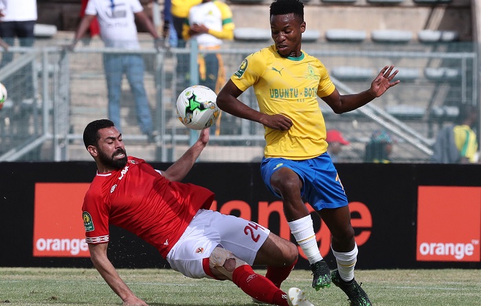 Themba Zwane of Mamelodi Sundowns vs Al Ahly