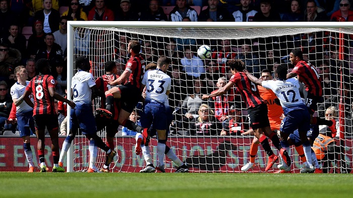 Nathan Ake heads in the winner to hand AFC Bournemouth a first ever PL win over Spurs